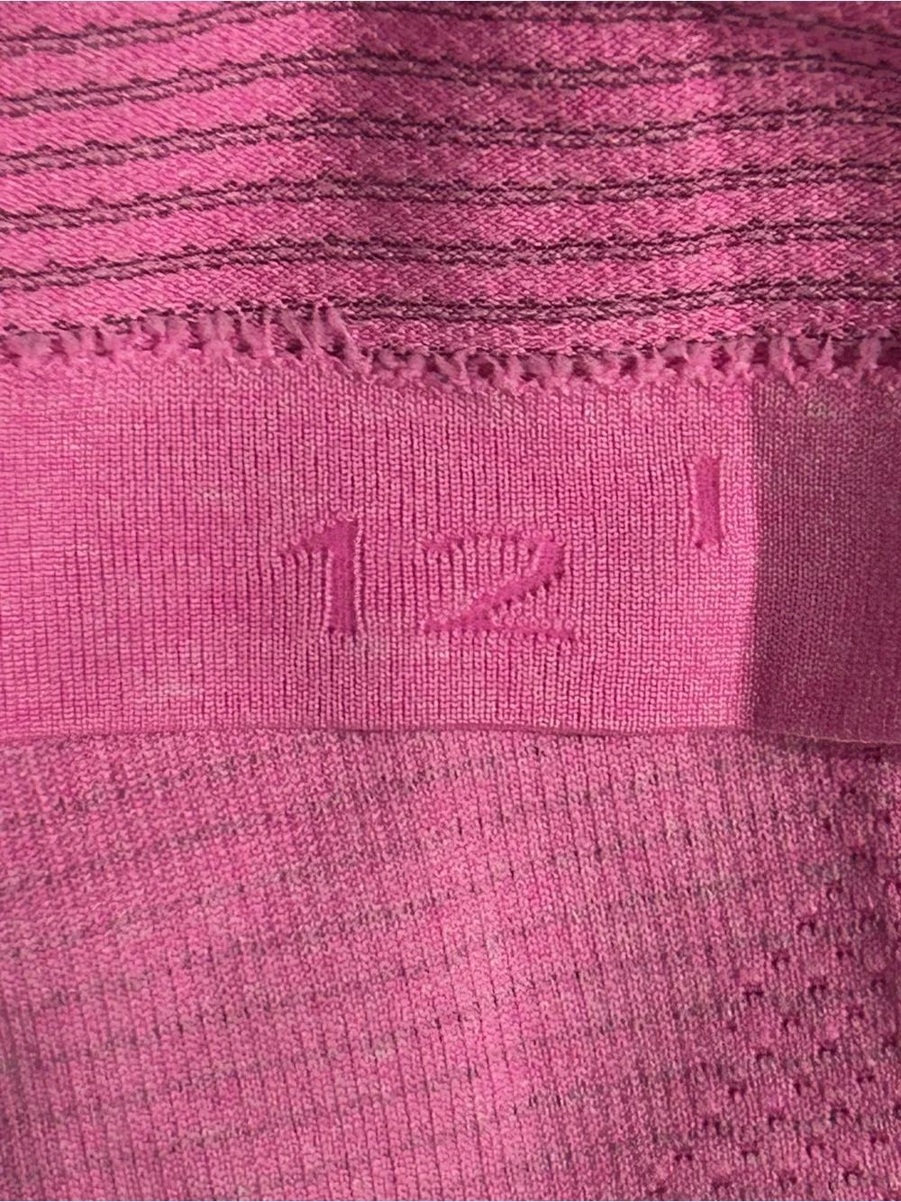 Lululemon Women's 12 Pink Grey Long Sleeve Raglan Swiftly Tech Thumbhole Gym Top